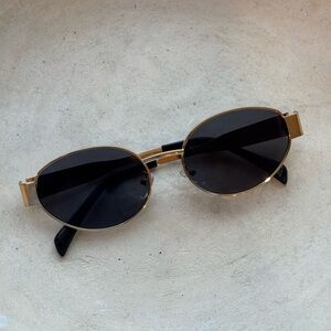 Gold Oval Sunglasses